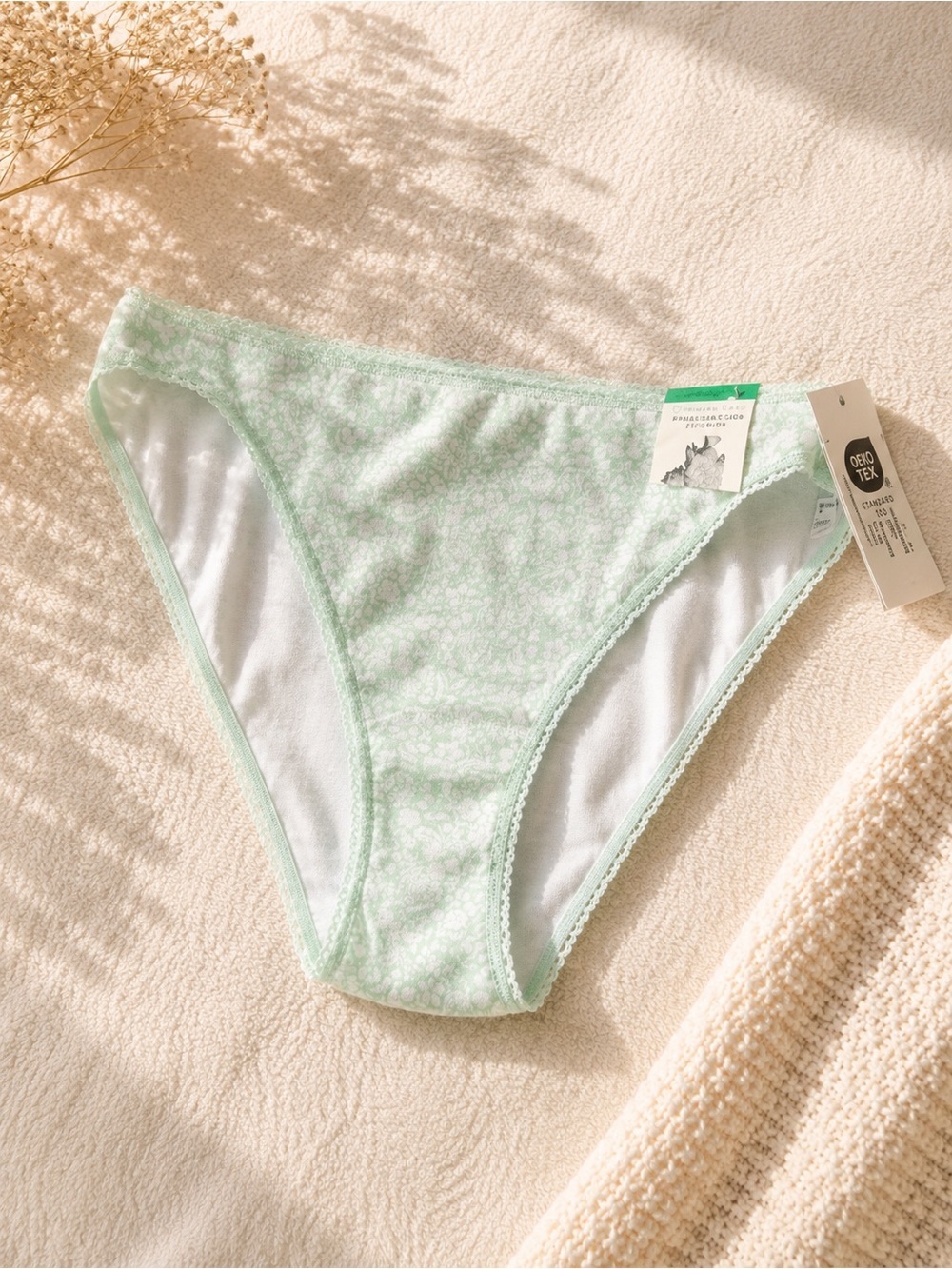 Women's Floral Bikini Panty - Light Mint